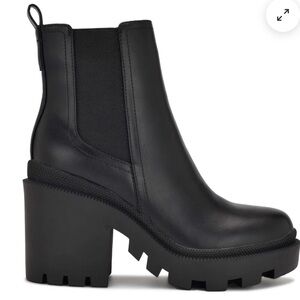 Black Chunky Heel Ankle Boots